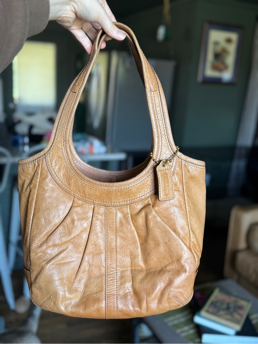 Authentic 2008 Vintage Coach Ergo Pleated Leather Hobo Bag 🤎 Style 12249